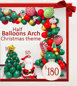 Half Balloons Arch Christmas Theme