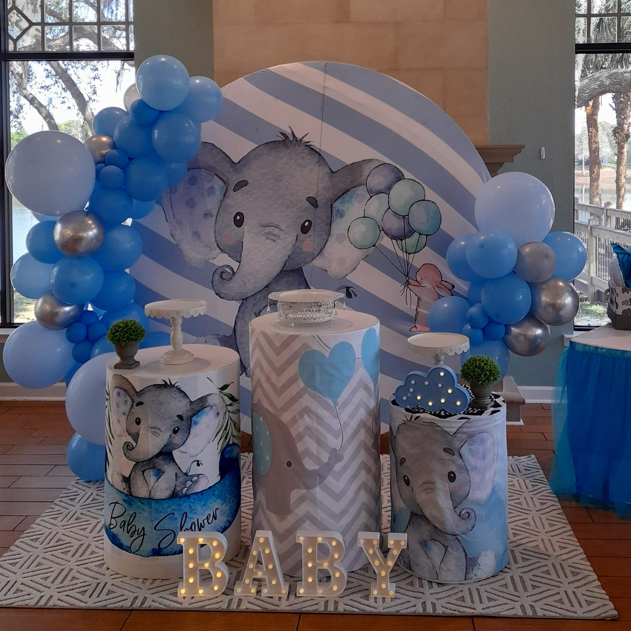 Shower Balloon Arch Baby Boy Elephant Baby Shower Ideas Little