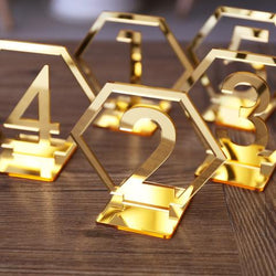 Gold Acrylic Geometric Numbers 1-10