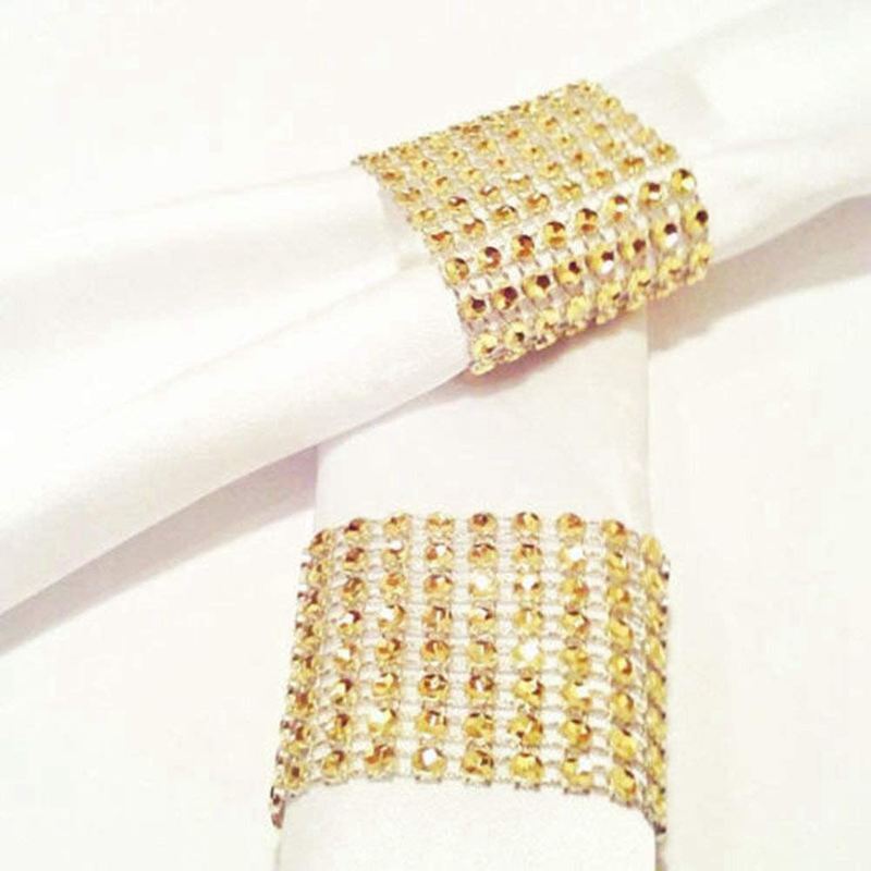 Gold Rhinestone Napkin Rings Rental Orlando Party Express
