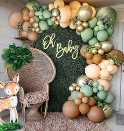 Decor package Forest theme with grass backdrop and chair