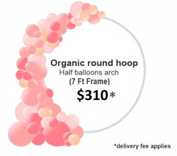 Half Round balloons arch in hoop