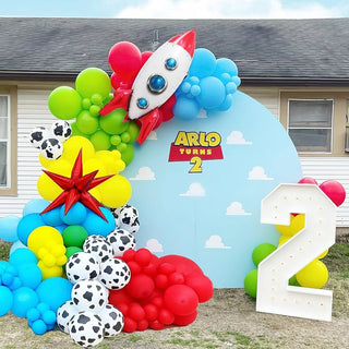 Toy Story birthday decoration package with round backdrop