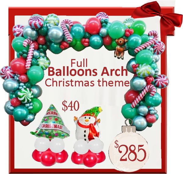 Full Balloons Arch Christmas Theme