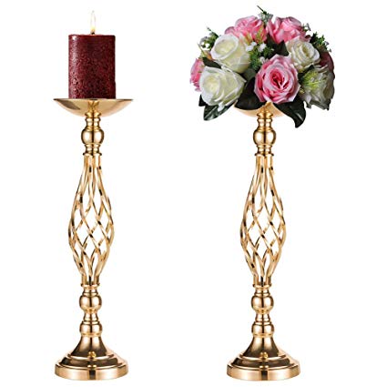 Hollow gold candle holder Wedding Decoration
