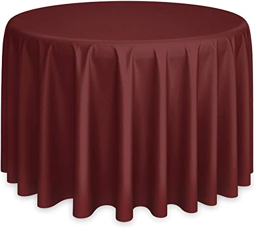 Burgundy 108 inches Round Tablecloth Rental