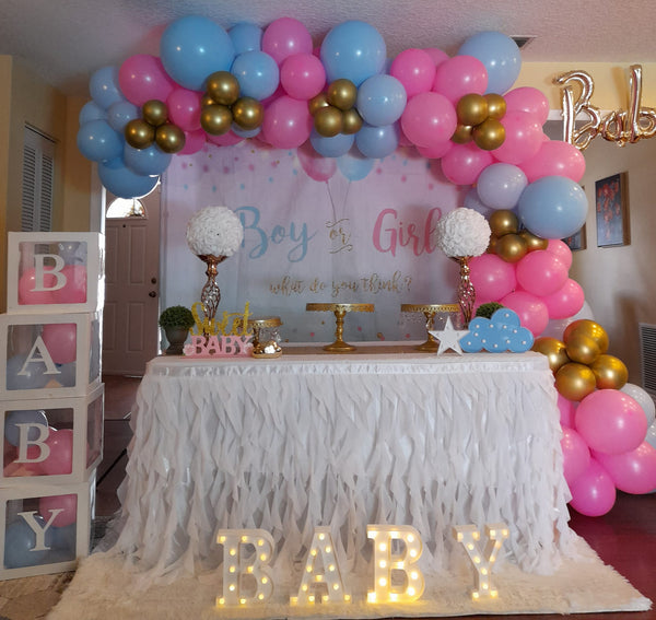 Gender Reveal Décor Package with Baby Blocks