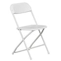 White folding chairs for rent
