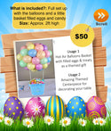Easter 2023 balloons decorations and basket with treats