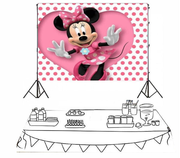 Minnie black ears balloons arch and pink ribbon