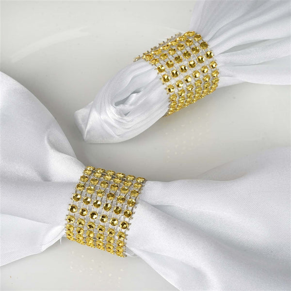 Gold Rhinestone Napkin Rings Rental