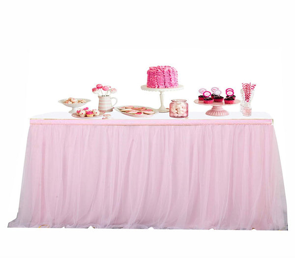 Pink Tutu Tulle Table Skirt for rent