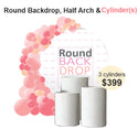 Round backdrop half balloons arch & cylinders