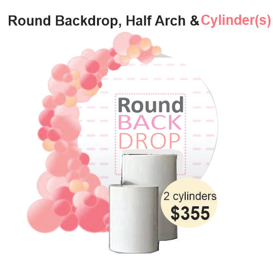 Round backdrop half balloons arch & cylinders