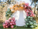 Full Balloons arch in White round backdrop