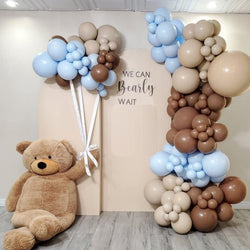 Teddy bear baby shower decor with 2 backdrops