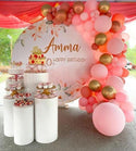 Round backdrop half balloons arch & cylinders