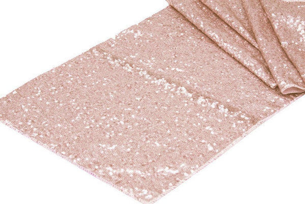 Glitz Sequin Table Runner  Blush Rose Gold Rental