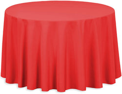 Red 108 inches Round Tablecloth Rental
