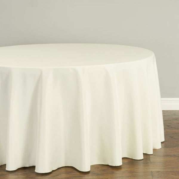 Ivory 108 inches Round Tablecloth Rental