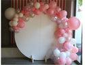 Half Balloons arch with round white backdrop