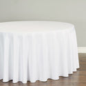 White 108 inches Round Tablecloth Rental